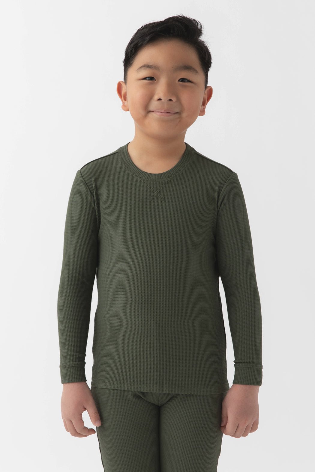 Children's Bamboo Waffle Knit Base Layer Long Sleeve