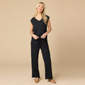 Dream Ruffle V-neck with Cropped Pant