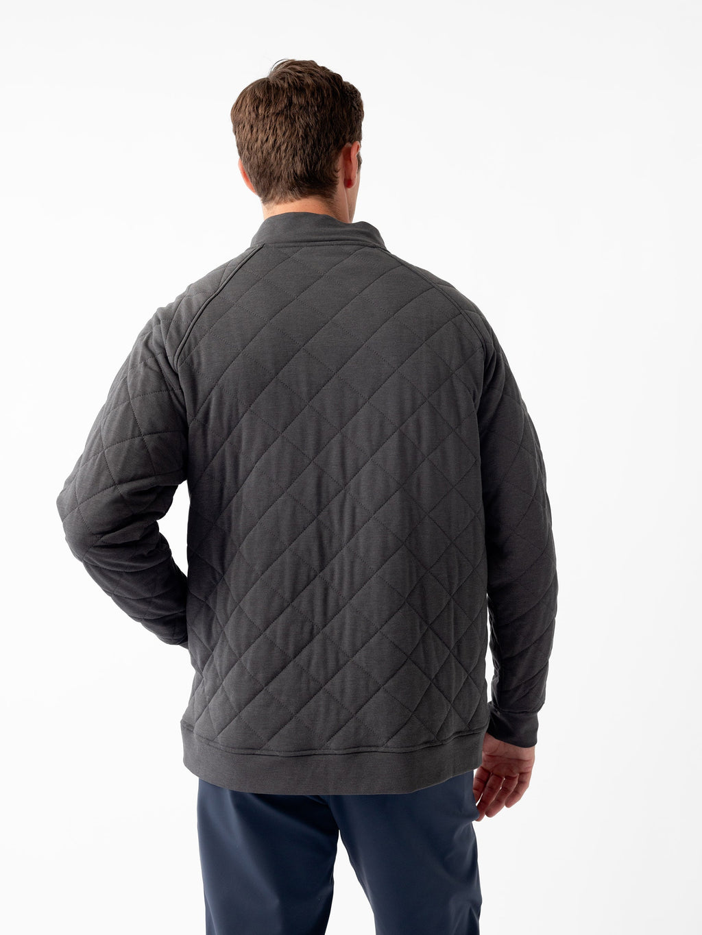 Men's Brushed Bamboo Quilted Snap Pullover