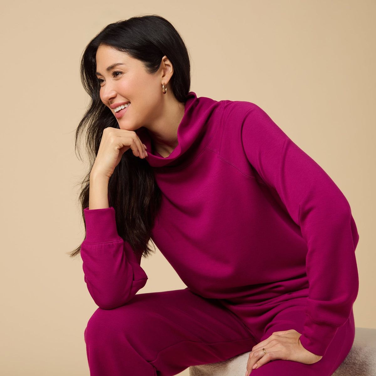 DreamTech Cowl Neck with Pleated Pant