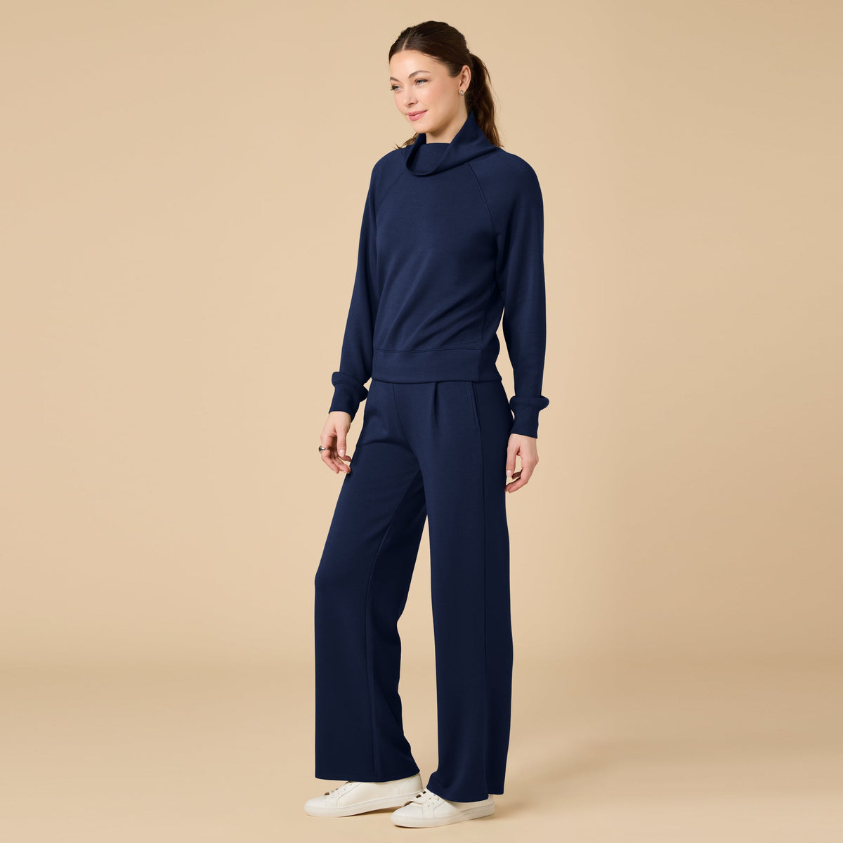 DreamTech Cowl Neck with Pleated Pant