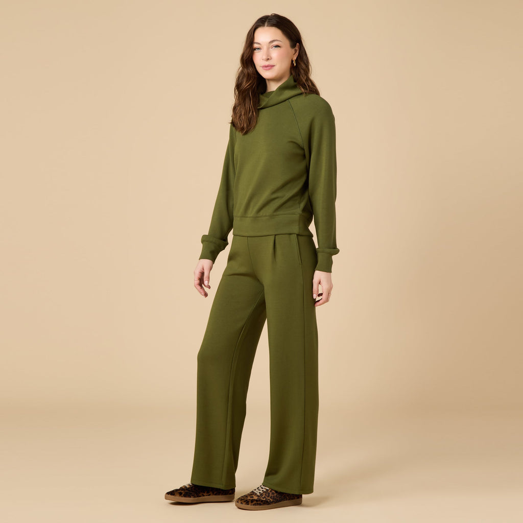 DreamTech Cowl Neck with Pleated Pant