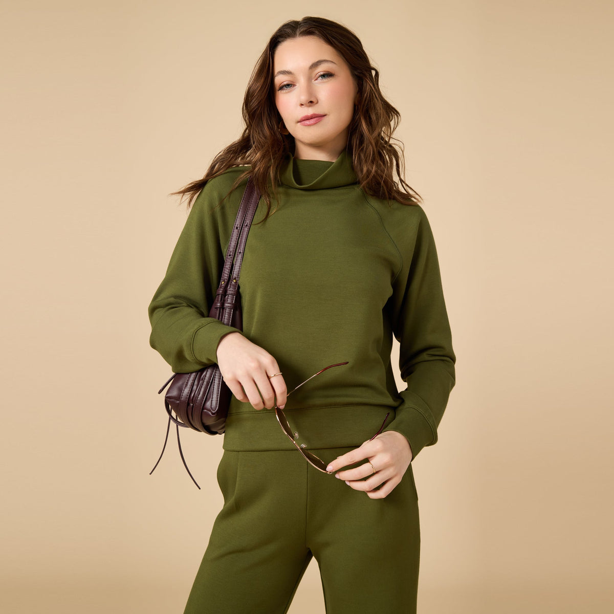 DreamTech Cowl Neck with Pleated Pant