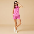 DreamTech Sleeveless Cowl Top with Pintuck Shorts