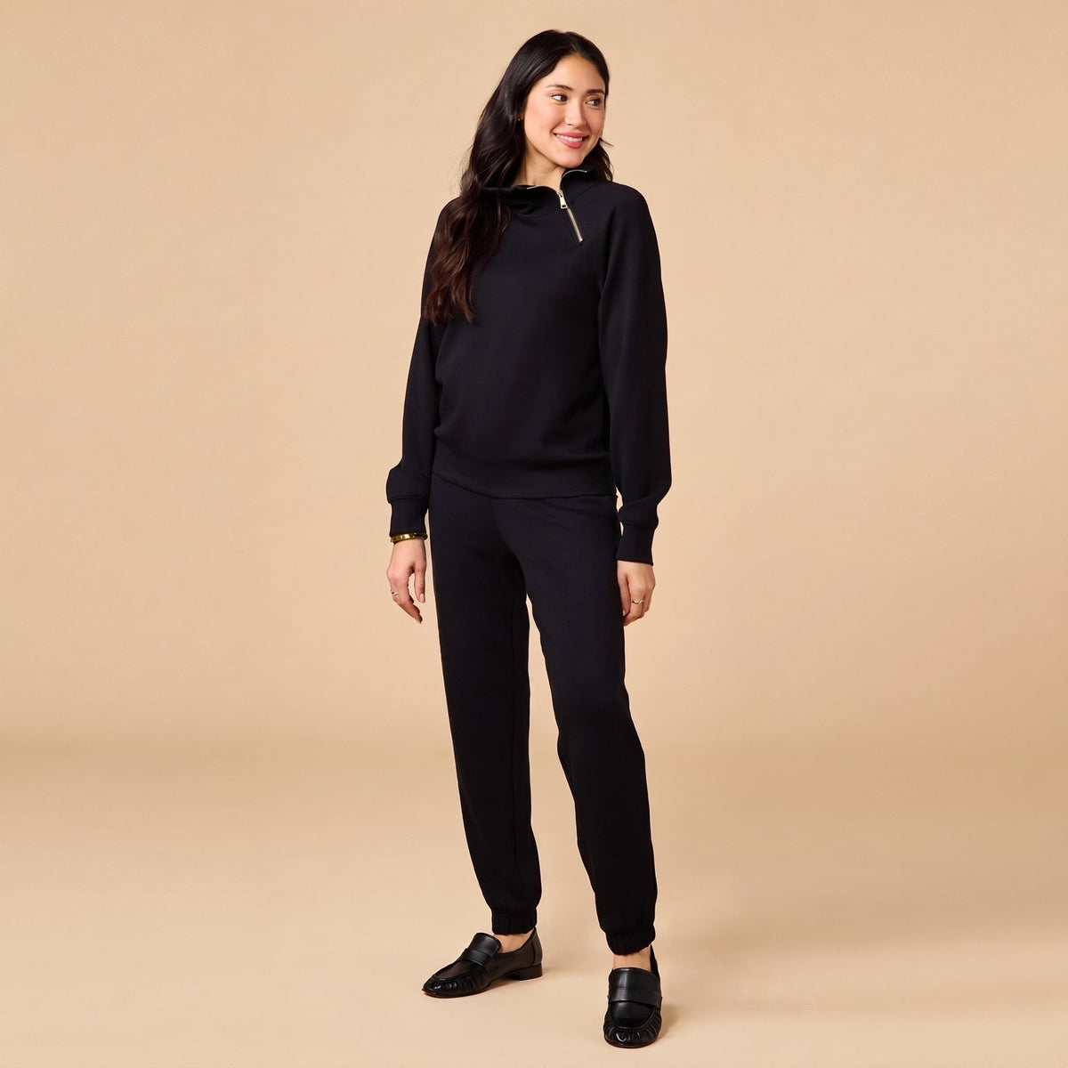 DreamTech Zip Mock Neck with Ankle Pant