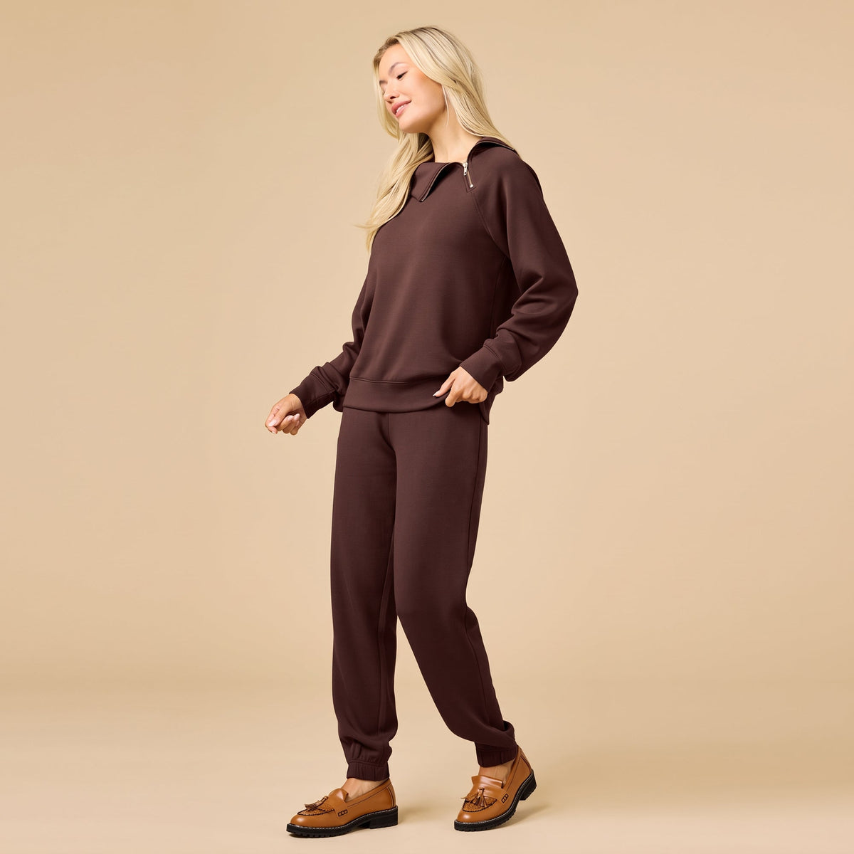 DreamTech Zip Mock Neck with Ankle Pant
