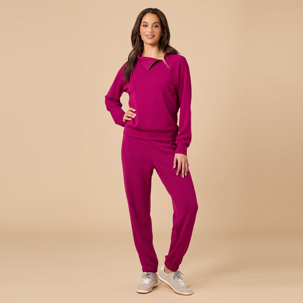 DreamTech Zip Mock Neck with Ankle Pant
