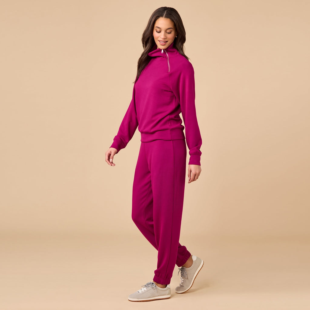 DreamTech Zip Mock Neck with Ankle Pant