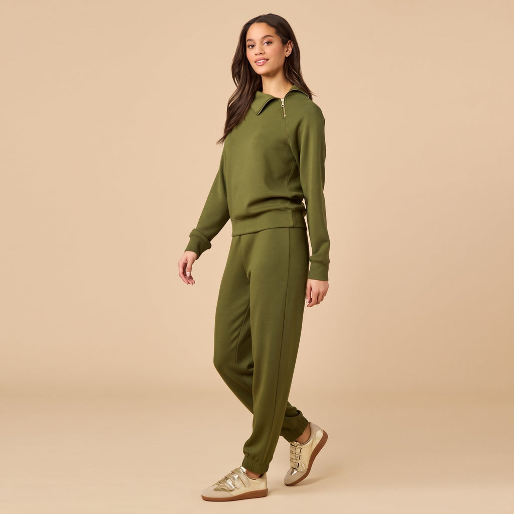 DreamTech Zip Mock Neck with Ankle Pant