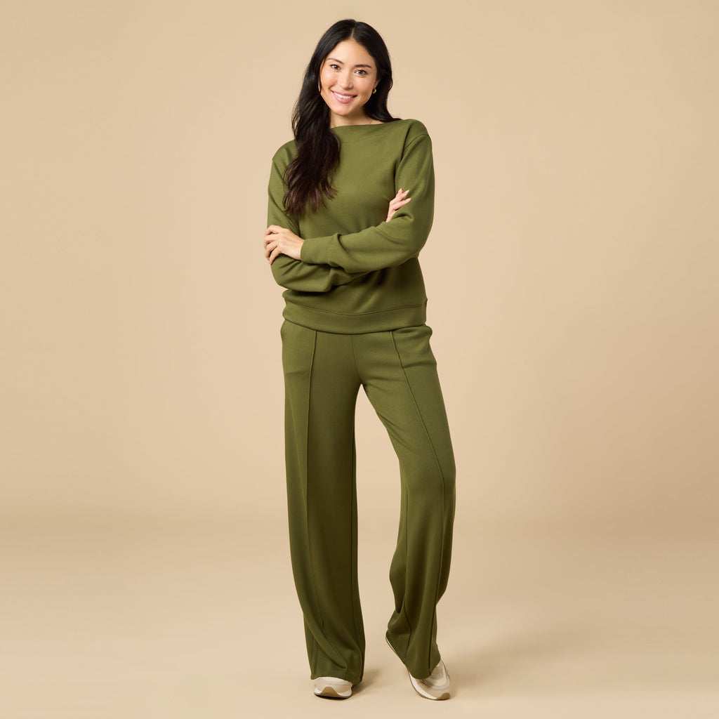 DreamTech Boat Neck with Pintuck Pant Set