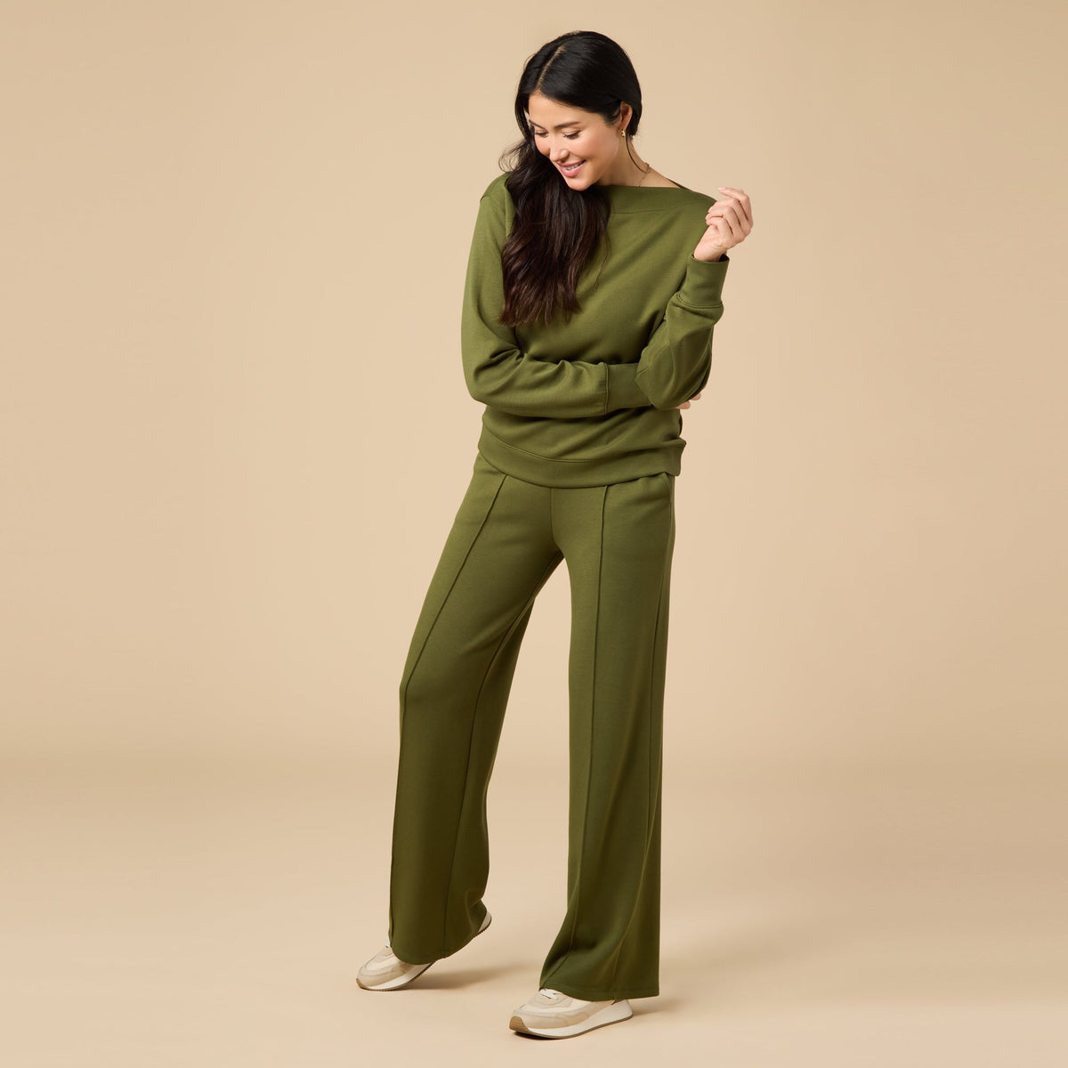 DreamTech Boat Neck with Pintuck Pant Set