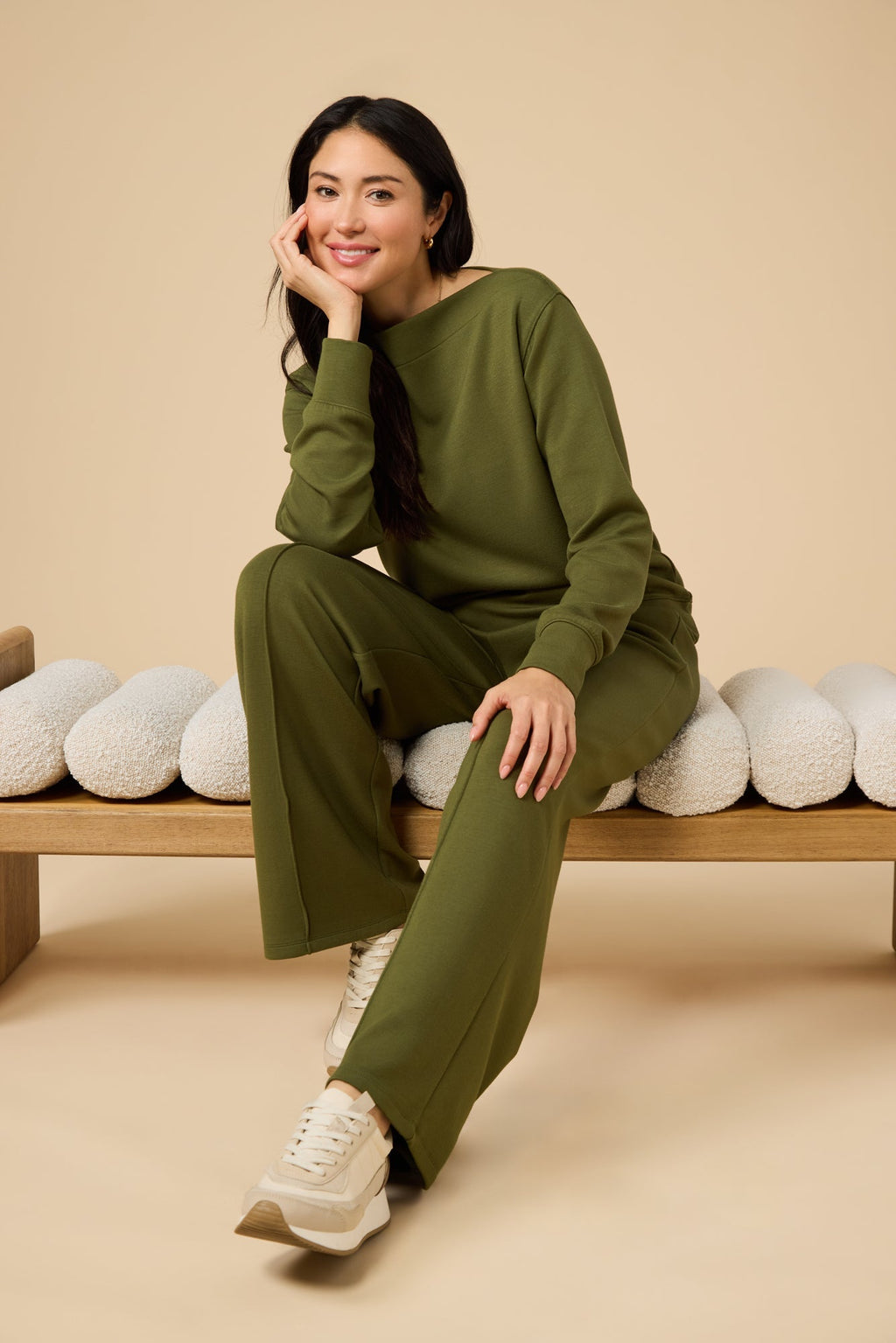 DreamTech Boat Neck with Pintuck Pant Set