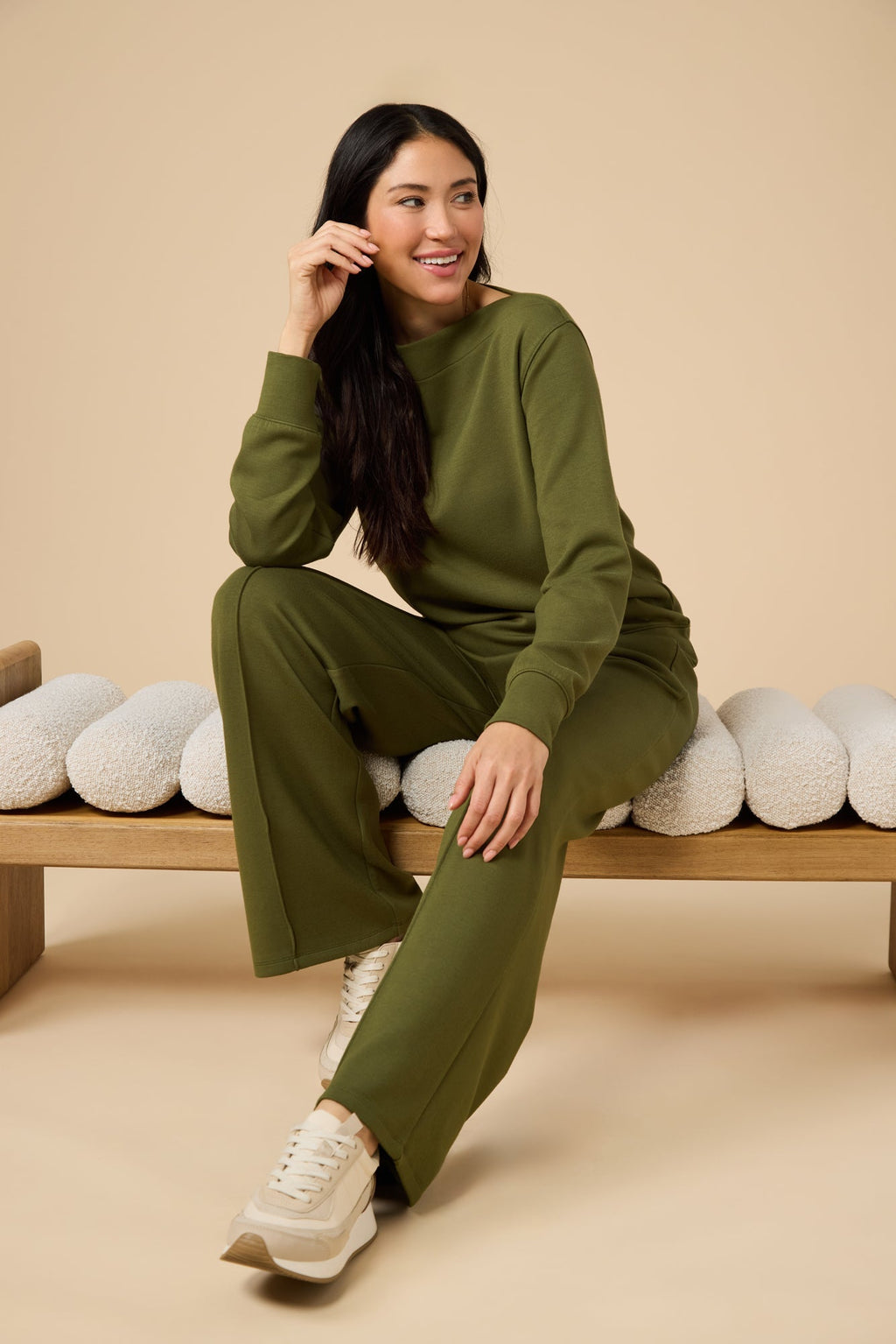 DreamTech Boat Neck with Pintuck Pant Set