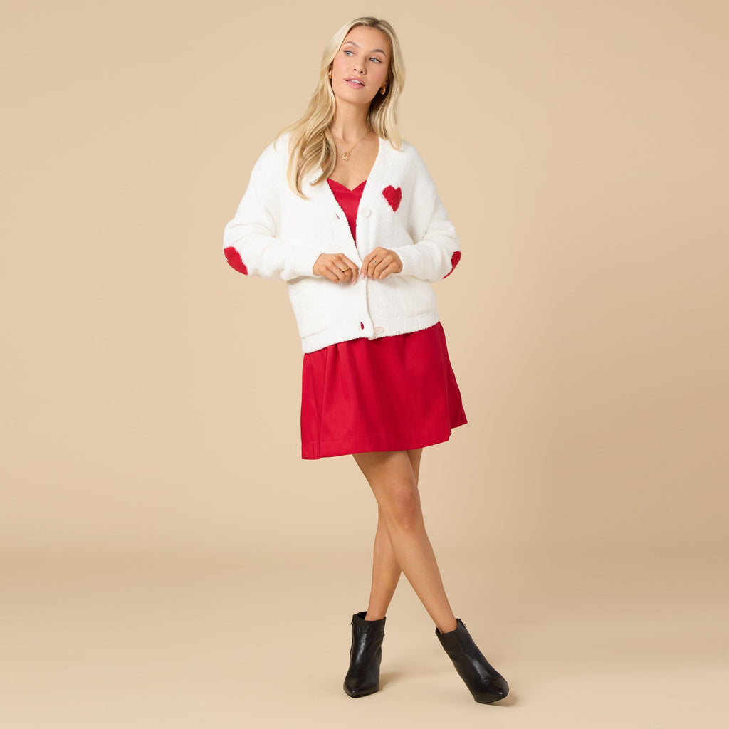 Marshmallow Heart Crop Cardigan