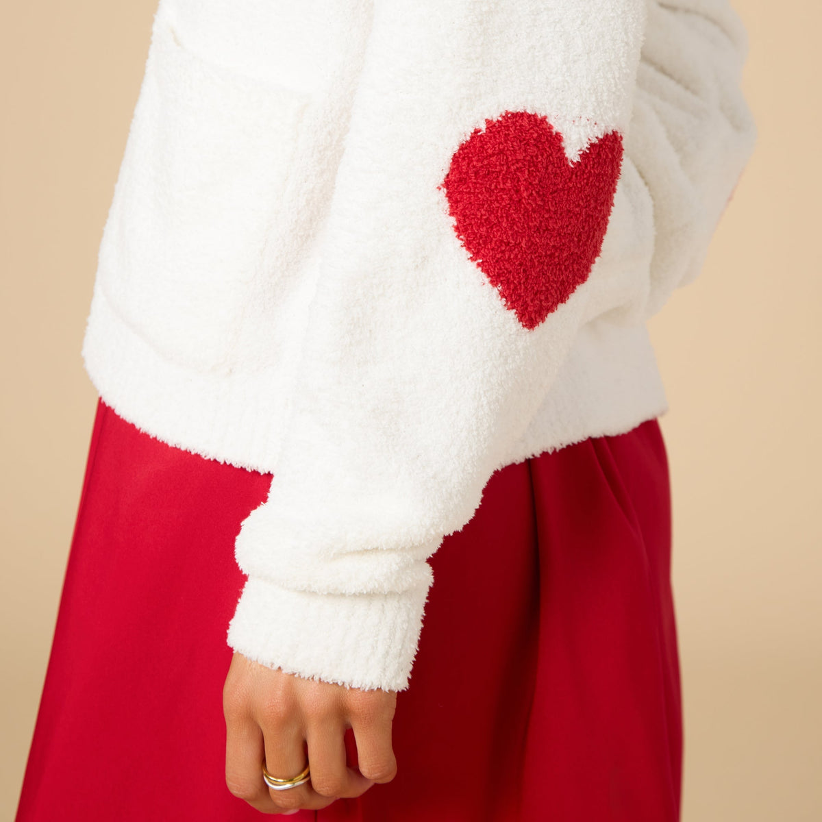 Marshmallow Heart Crop Cardigan