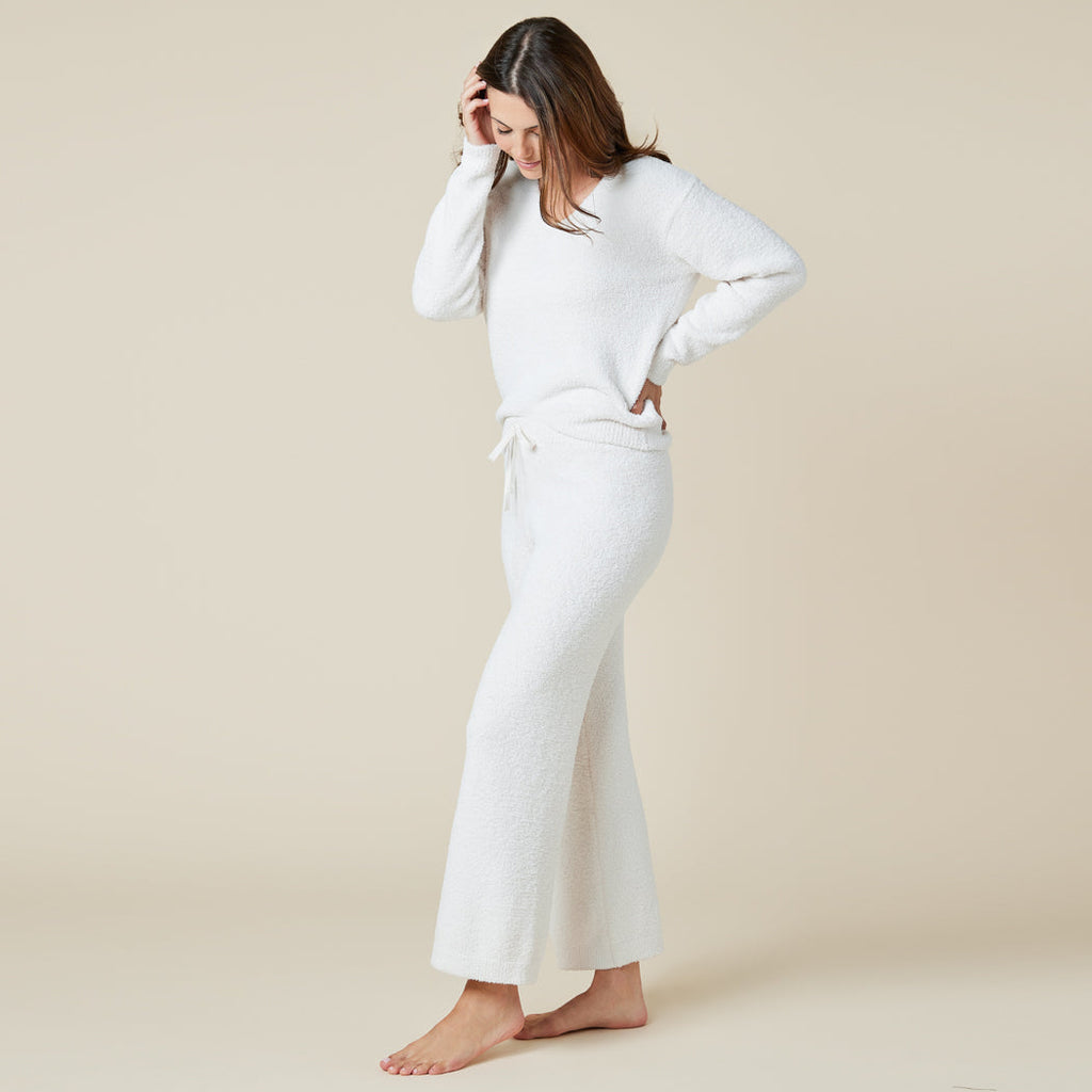 Solid Marshmallow V-Neck Lounge Set