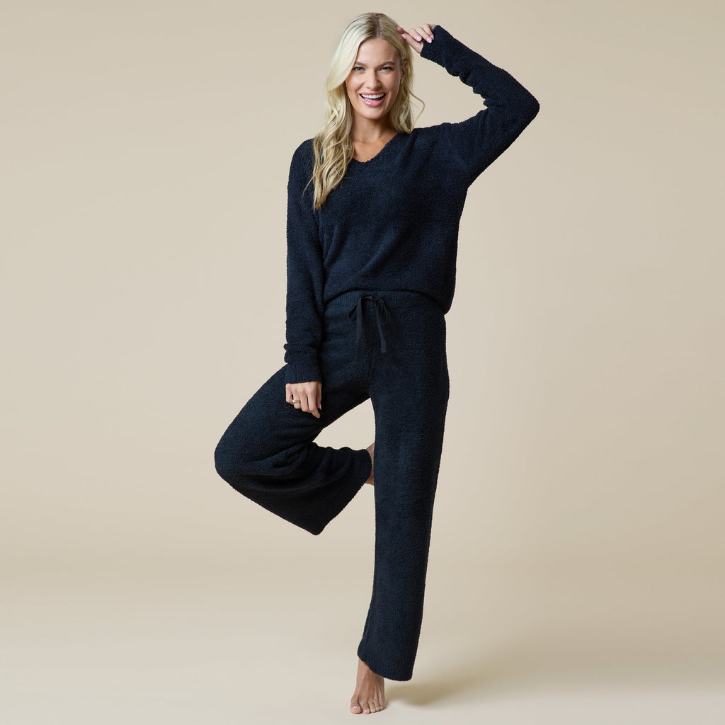 Solid Marshmallow V-Neck Lounge Set