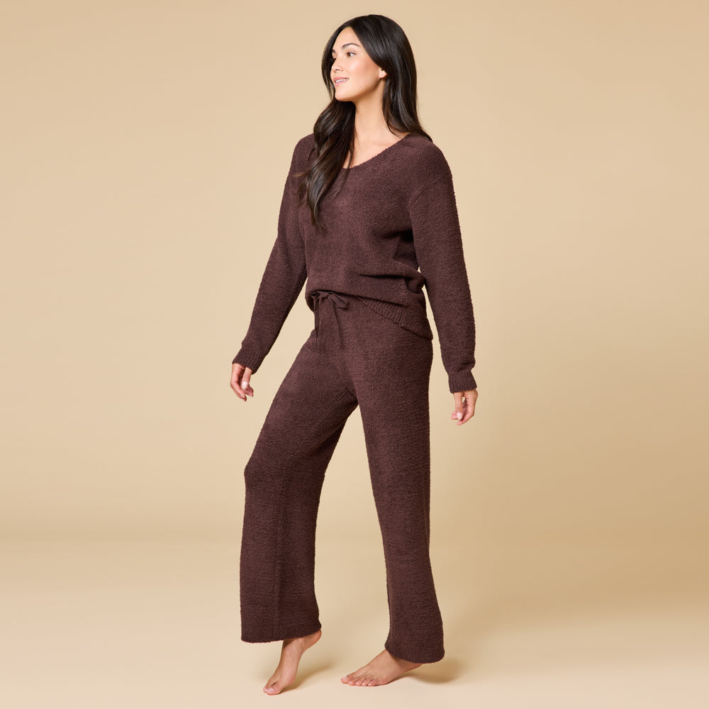 Solid Marshmallow V-Neck Lounge Set