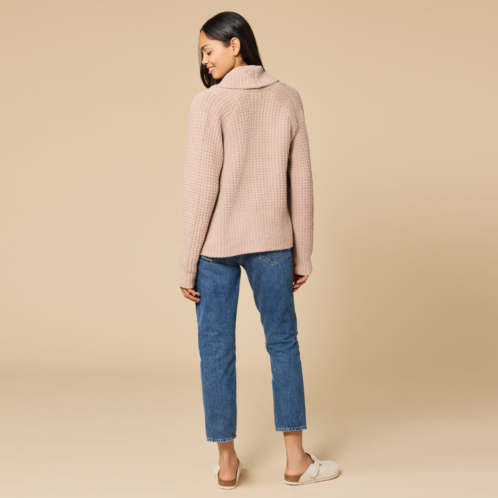 Waffle Marshmallow Cocoon Cardigan