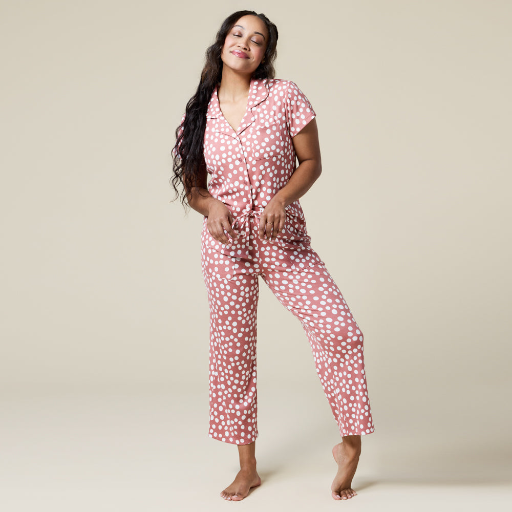 Soft Sleep Polka Dot Capri PJ Set
