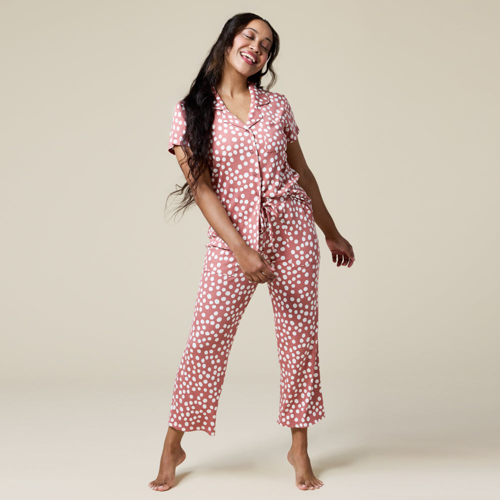 Soft Sleep Polka Dot Capri PJ Set