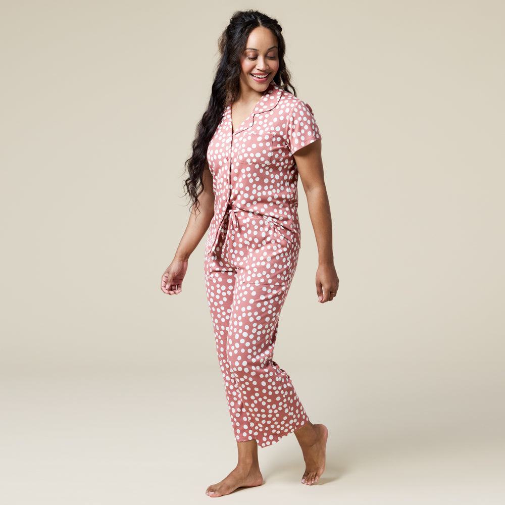 Soft Sleep Polka Dot Capri PJ Set