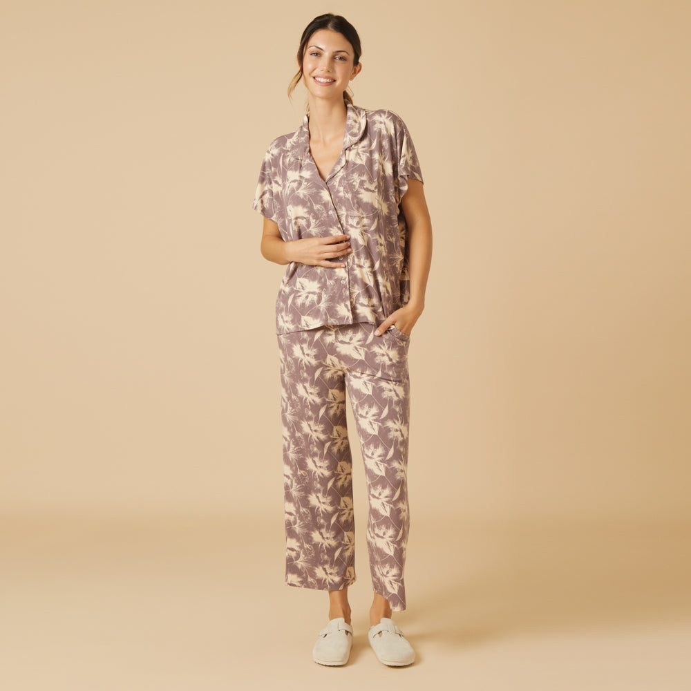 Soft Sleep Caftan Top Cropped Pant PJ Set