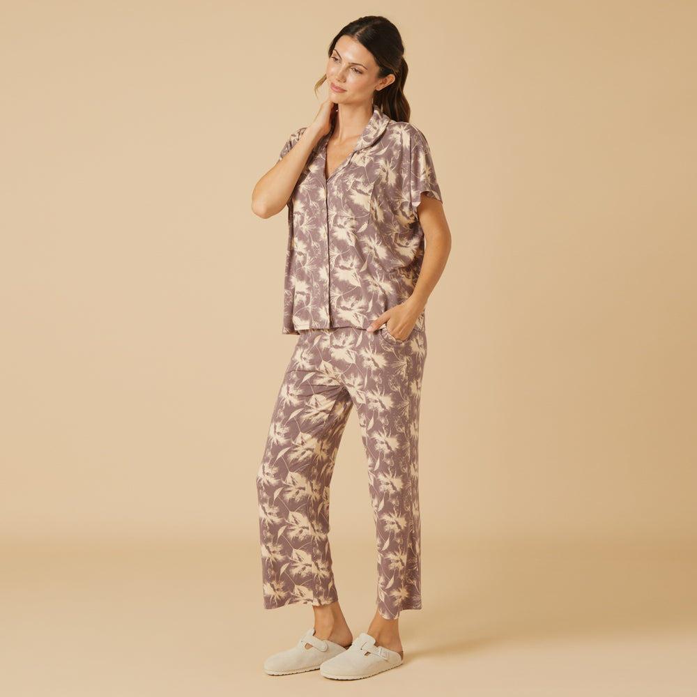Soft Sleep Caftan Top Cropped Pant PJ Set