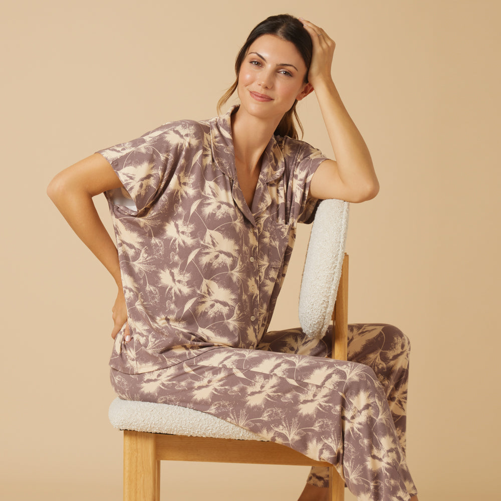 Soft Sleep Caftan Top Cropped Pant PJ Set