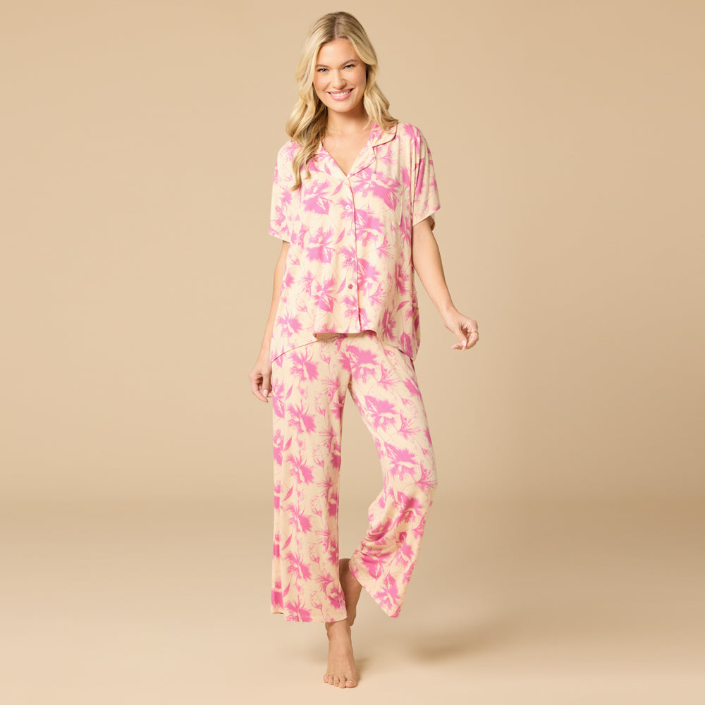 Soft Sleep Caftan Top Cropped Pant PJ Set
