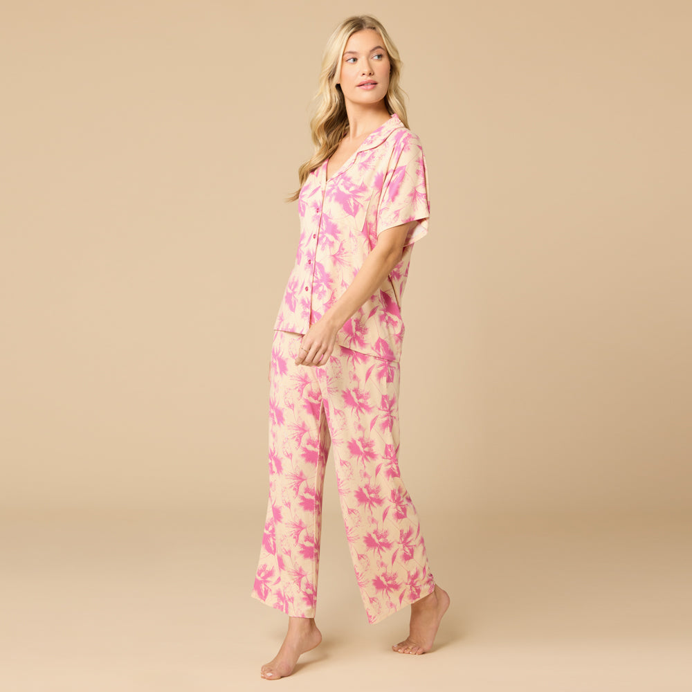 Soft Sleep Caftan Top Cropped Pant PJ Set