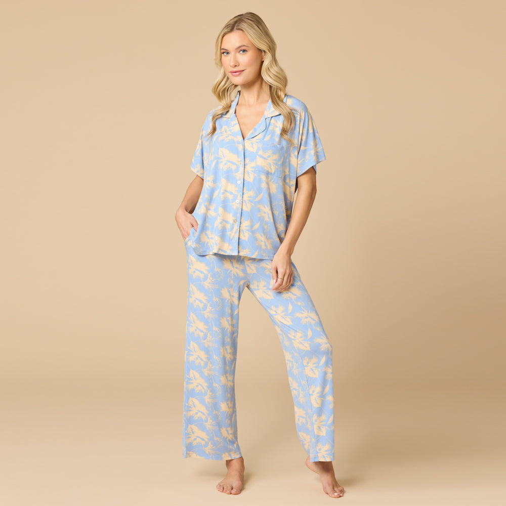 Soft Sleep Caftan Top Cropped Pant PJ Set