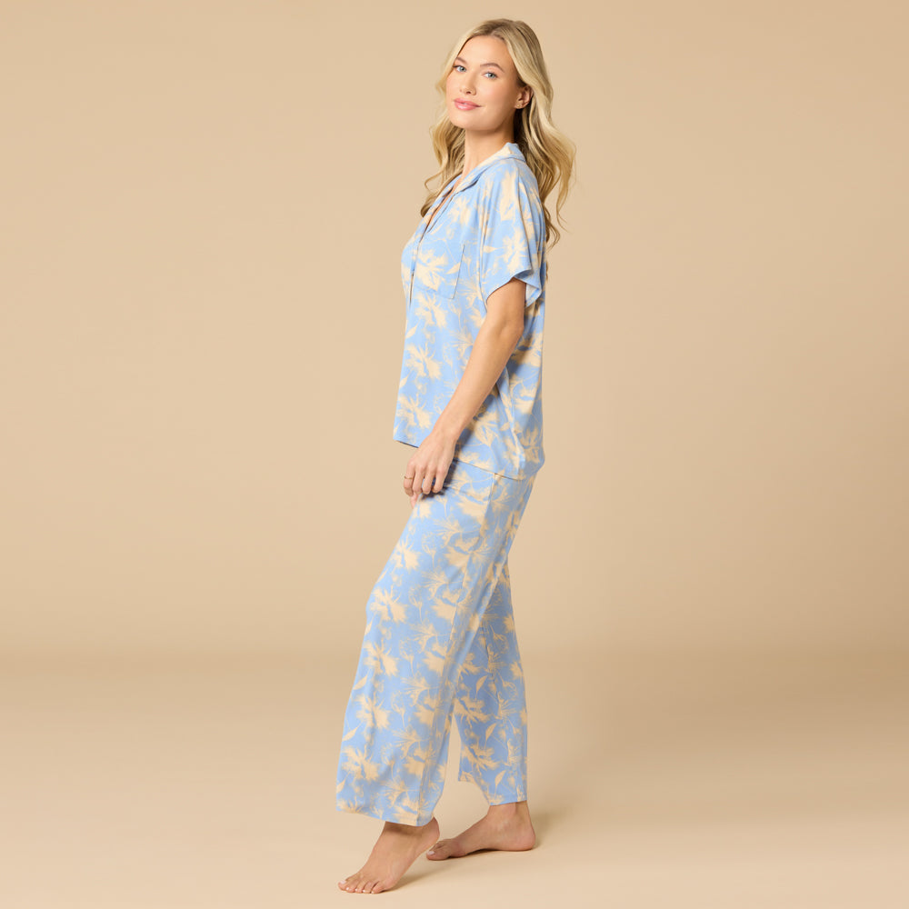 Soft Sleep Caftan Top Cropped Pant PJ Set
