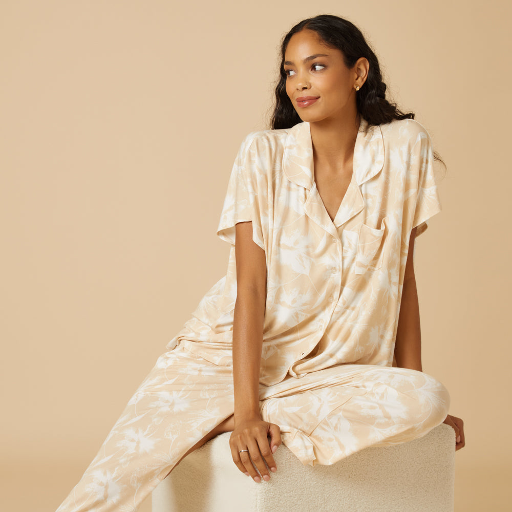 Soft Sleep Caftan Top Cropped Pant PJ Set