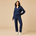 Cable Knit Marshmallow 1/2 Zip with Tapered Pant