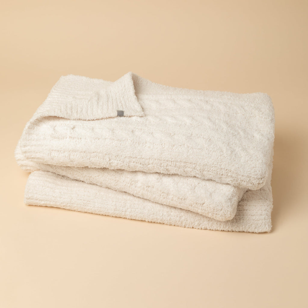 Cable Knit Marshmallow Blanket