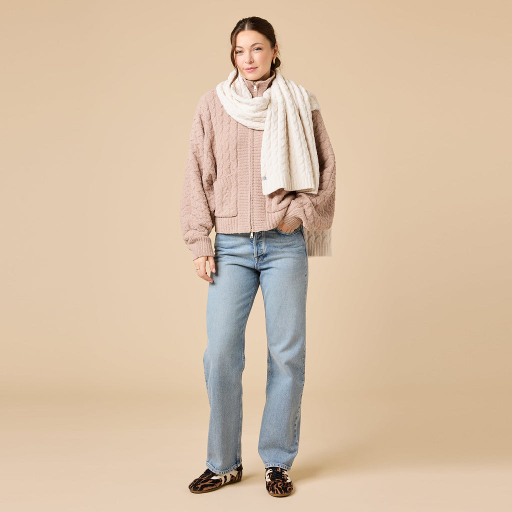 Cable Knit Marshmallow Scarf