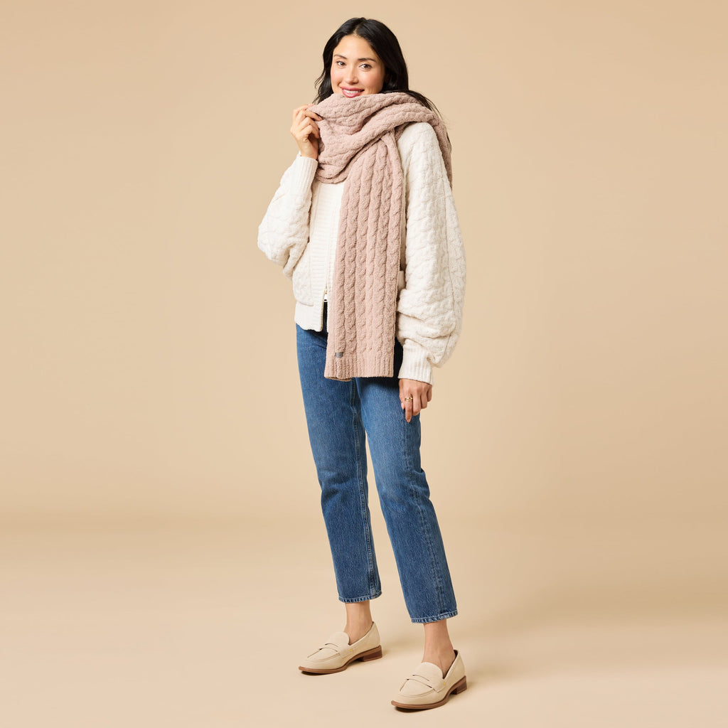 Cable Knit Marshmallow Scarf