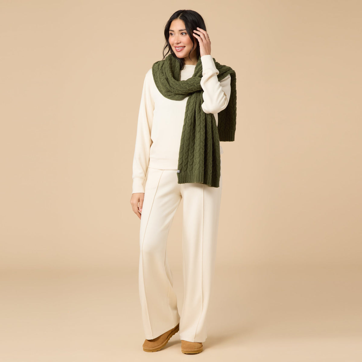 Cable Knit Marshmallow Scarf