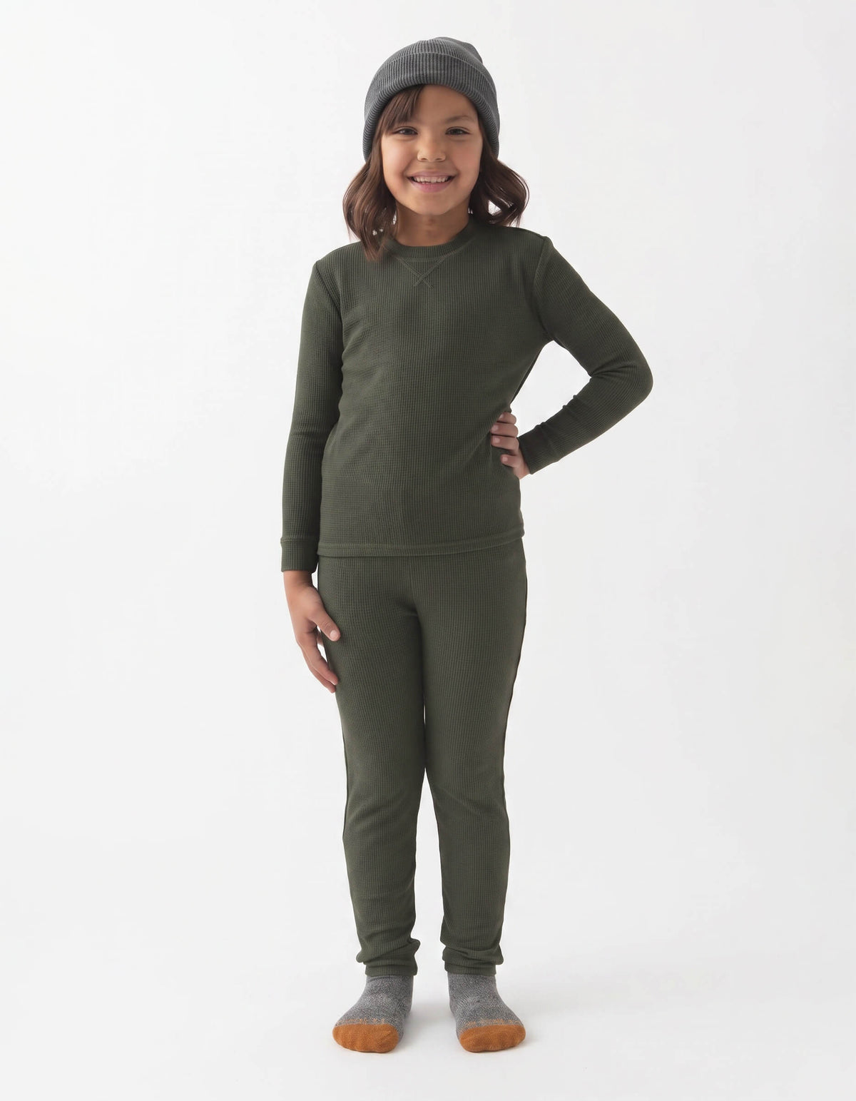 Children's Bamboo Waffle Knit Base Layer Set