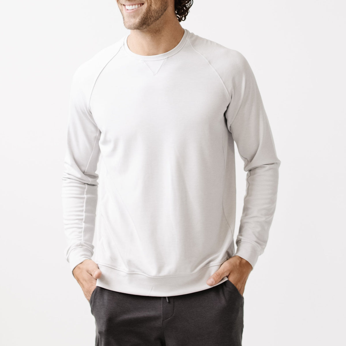 Men's Brushed Bamboo Pullover Crew