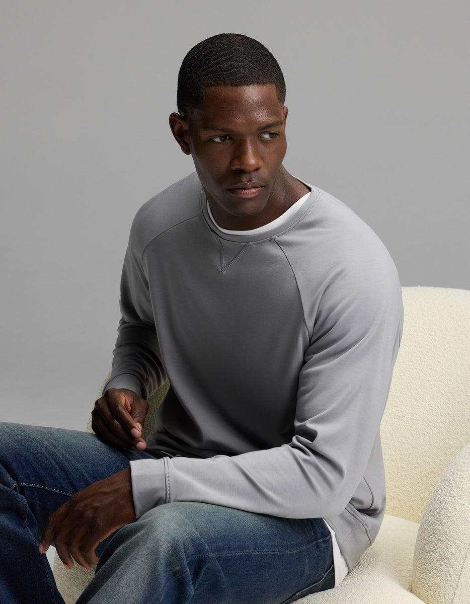 Men's Brushed Bamboo Pullover Crew