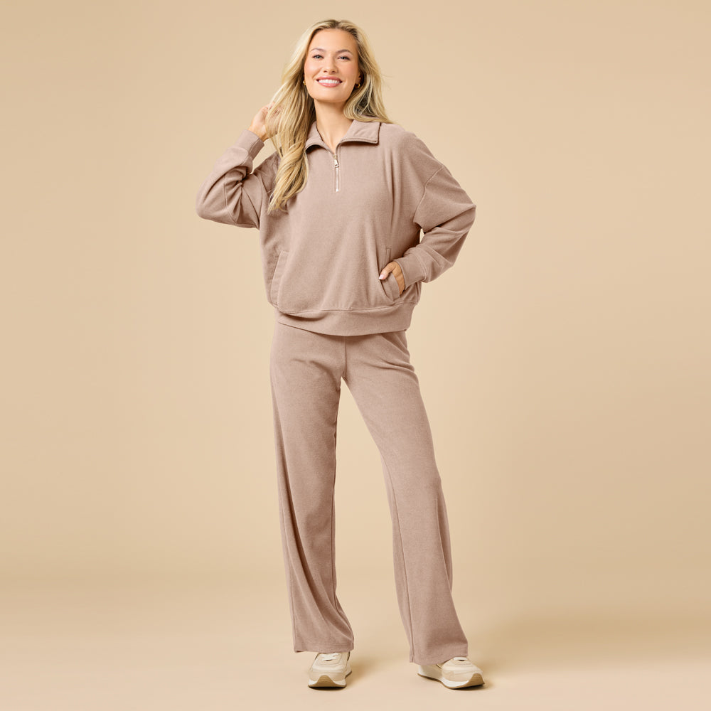 Serenity 1/4 Zip Top with Wide Pant Lounge Set