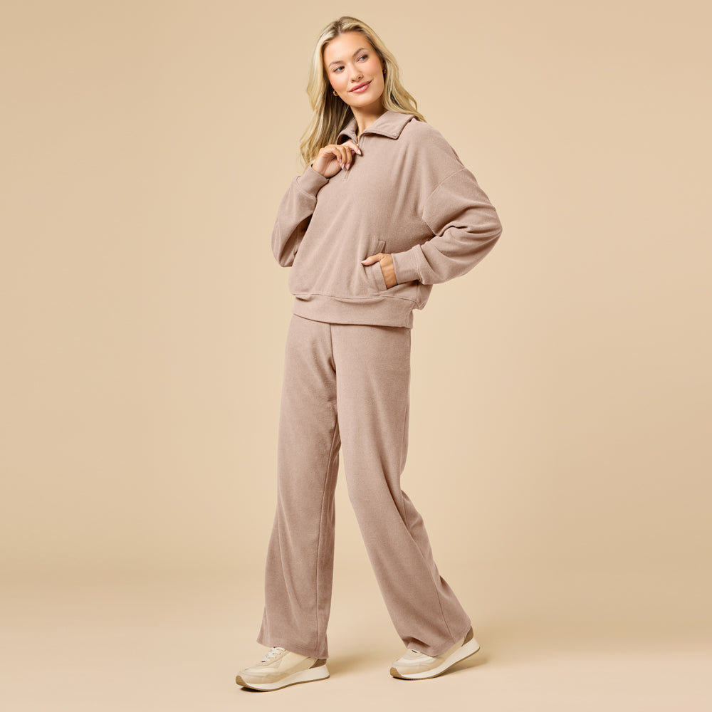 Serenity 1/4 Zip Top with Wide Pant Lounge Set