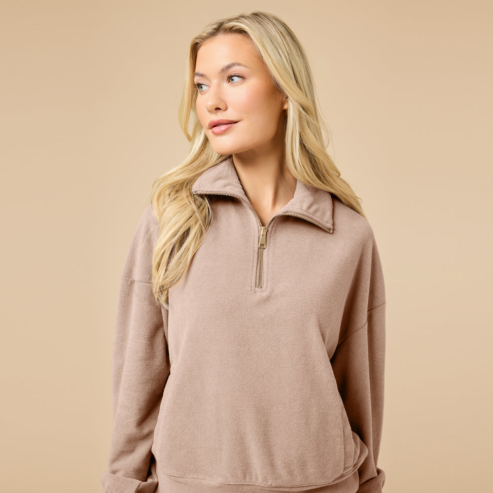 Serenity 1/4 Zip Top with Wide Pant Lounge Set