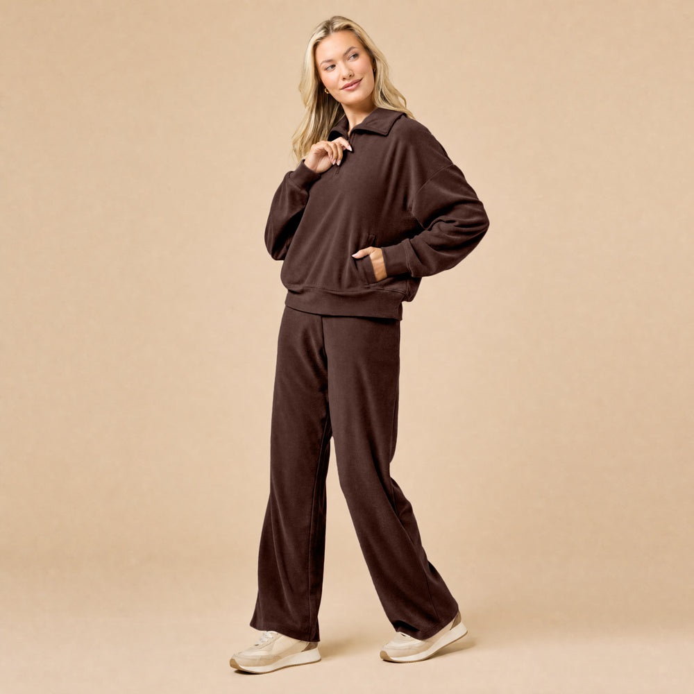 Serenity 1/4 Zip Top with Wide Pant Lounge Set