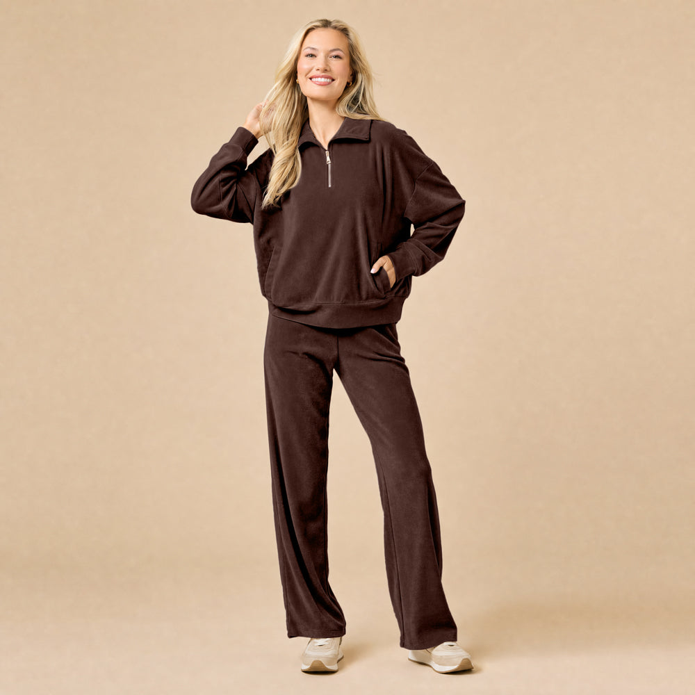 Serenity 1/4 Zip Top with Wide Pant Lounge Set