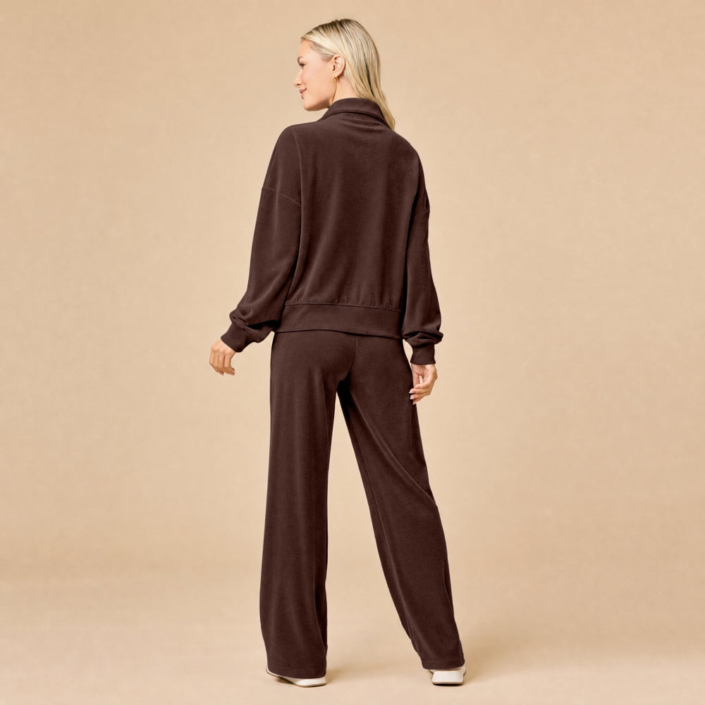 Serenity 1/4 Zip Top with Wide Pant Lounge Set