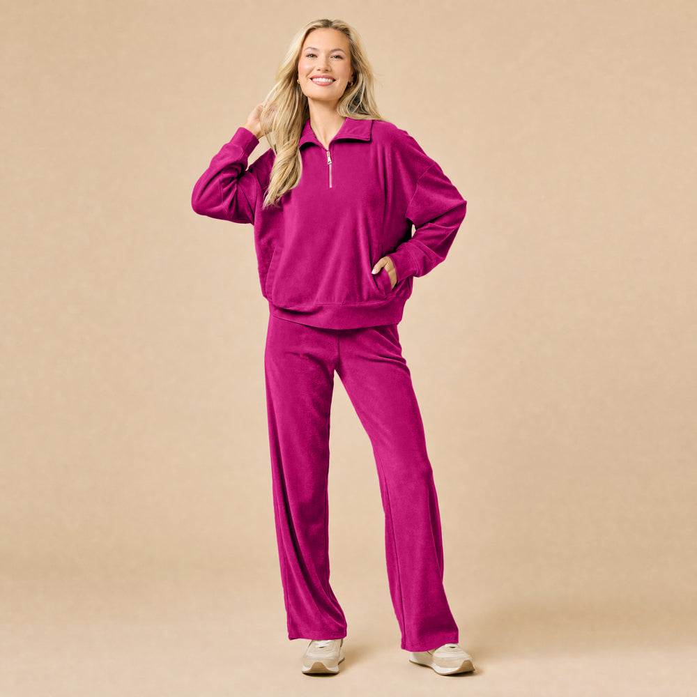 Serenity 1/4 Zip Top with Wide Pant Lounge Set