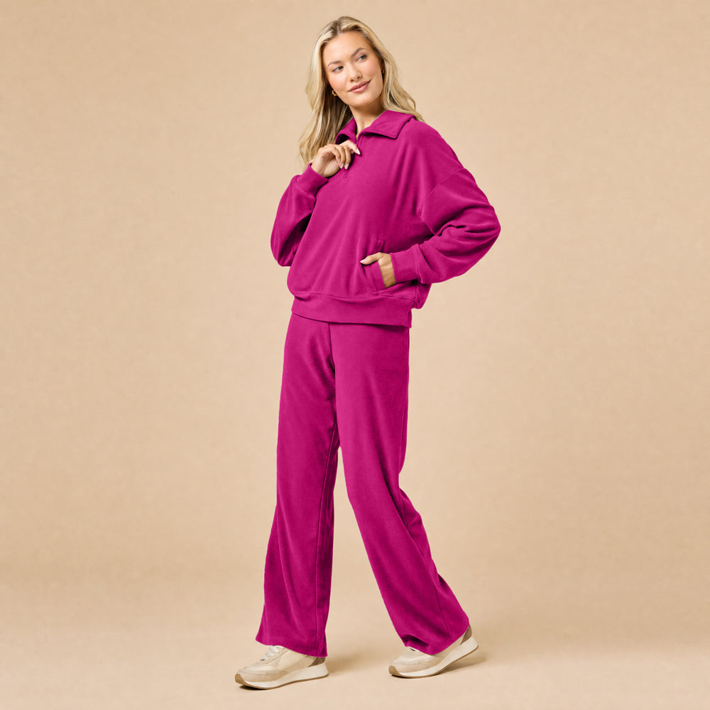 Serenity 1/4 Zip Top with Wide Pant Lounge Set